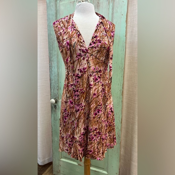 Prada Floral Pink Silk Midi Sleeveless Dress Worn Once Excellent Condition 42 - Picture 2 of 10